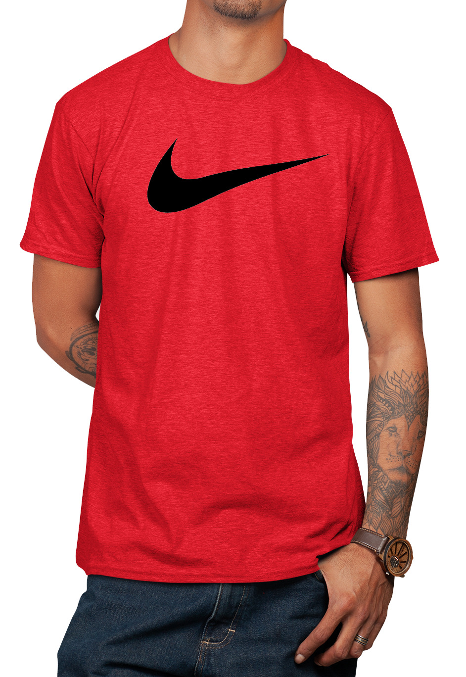 Nike Men's Short Sleeve Swoosh Logo Printed T-Shirt Gray Purple Blue White Red S