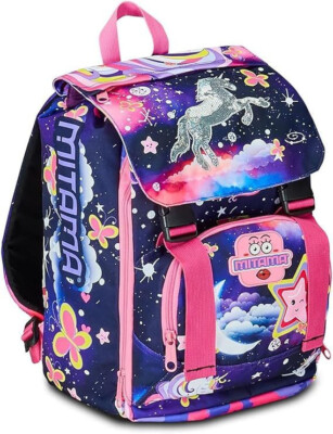 Mitama Magic Pink Extendable Backpack with Pink & Purple Front Pocket