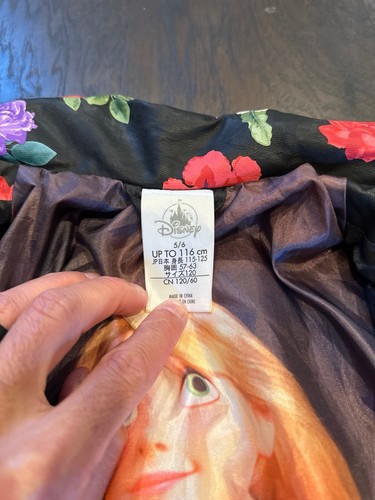 Disney Tangled Rapunzel and Pascal Floral Faux Leather Jacket 5/6 - Picture 8 of 8