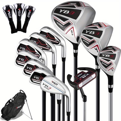 PGM Men's Golf Club Complete Sets 11 Pieces & Golf Stand Bag Right Handed