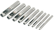 9pc Hollow Punch Set 1/8" to 1/2" Leather Gasket Paper Plastic Wood Belt