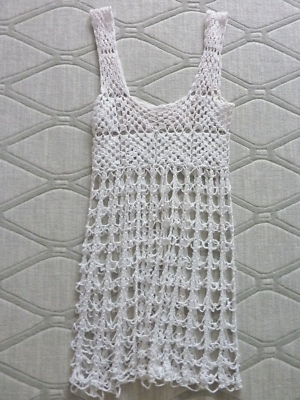 SHEIN White Crochet Beach Swim Cover Up Dress One size - Fits Medium Large  | eBay