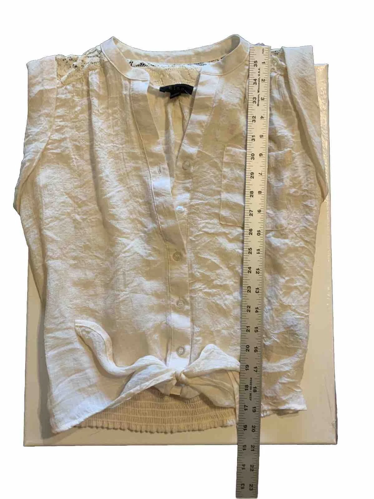 OFF WHITE Camicia abito in pizzo senza maniche nuova con etichette primavera estate top avorio bianco juniors