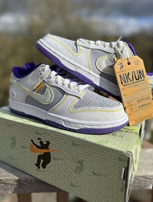 NEW Rare Nike Dunk Low x Union Gray/Purple/Yellow Size 5.5