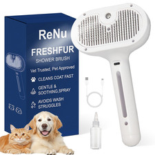 Fresh Fur Shower Brush, 3 in 1 Pet Steam Brush, Spray Hair Removal Comb for Cats