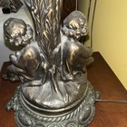 Over30 years oldStained Glass Dragonfly Table Lamp Art Nouveau Dome Shade Cherub — photo 8