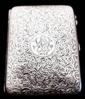 Antique 105g Sterling Silver Cigarette Case Birmingham 1896