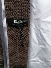 Image of Hugo Boss Tie In Brown Silk 💯 New Without Tags