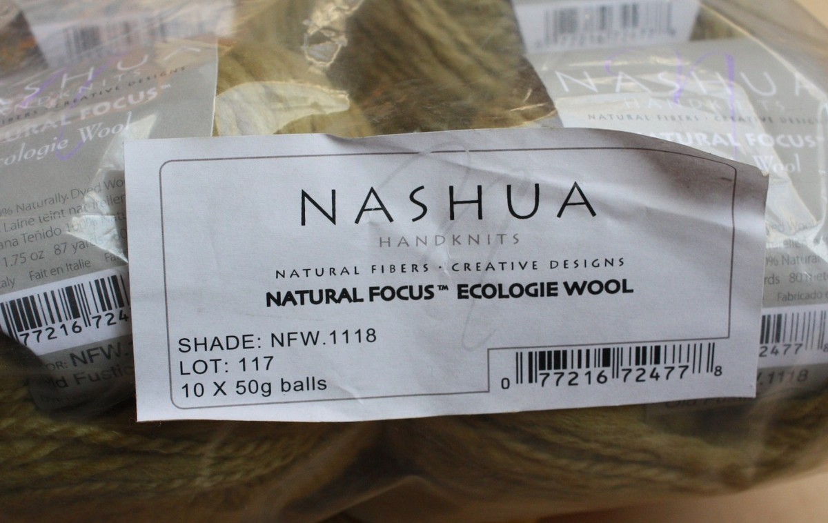 Nashua Natural Focus Ecologie Wool Yarn 7 Balls New 1118 Old