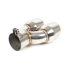 3 Dual Exhaust Tip 3 Inlet 4 Outlet 10 Length Stainless Steel