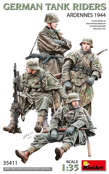 Miniart 550035411 - 1:35 Fig. Dt. Soldaten mifahr. 1944(4) - Neu