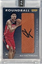 RUI HACHIMURA 2019-20 PANINI INSTANT ROUND BALL BLACK 1/1 AUTO ON-CARD RC
