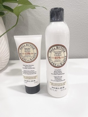 PERLIER - SET-Ultra Rich Shower Cream & Hand Cream Sweet Almond Milk NEW SEALED!
