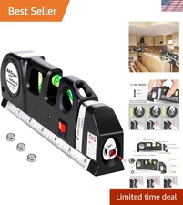 Laser Level Line Tool Kit Cross Line Laser Leveler Beam with Rulers 8ft