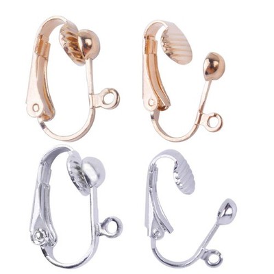 20pcs Clip-on Earring Converter with Easy Open Loop (Gold and Silver)