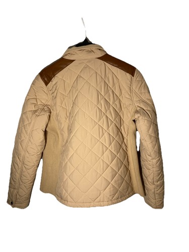 LAUREN RALPH LAUREN Diamond Quilt Full Zip Jacke - Beige - Lederakzente - Damen L - Bild 3 von 7