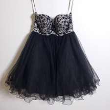 NIGHT MOVES Bling Babydoll Dress Size 10 Strapless Fit And Flare Womens