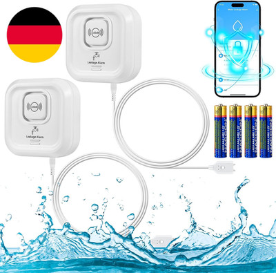 Wassermelder WLAN, 100 Db Lauter Wasser-Sensor, Smart Life App Fernbedienung, Wa
