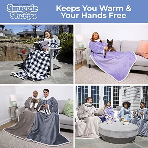 MANTA PORTÁTIL MANGAS BOLSILLOS FUNCIONALES SNUGGIE VISIT THE SNUGGIE STORE Foto 4 de 4