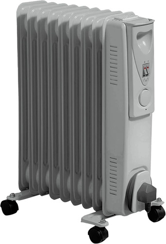 Daewoo 2000W Oil Filled Radiator Thermostat & Temperature Control White HEA1141
