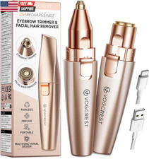 Eyebrow  Facial Trimmer: 2 In1 Rechargeable Facial Hair Removal  Eyebrow Shave