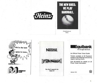 PITTSBURGH PIRATES SCHEDULE LOT / 1986 | eBay