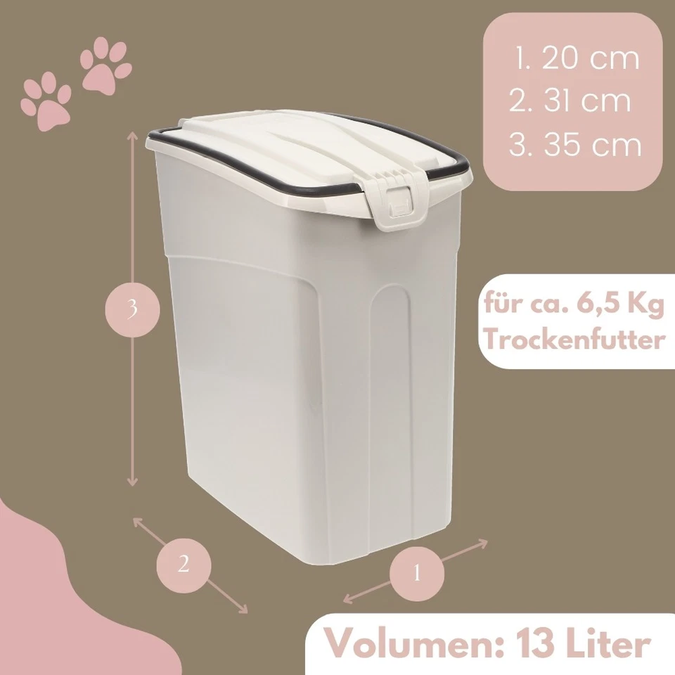 Futtertonne Luftdicht Hund Katze Hundefutter Aufbewahrung Trocken Futter Box 13L - Bild 2 von 4