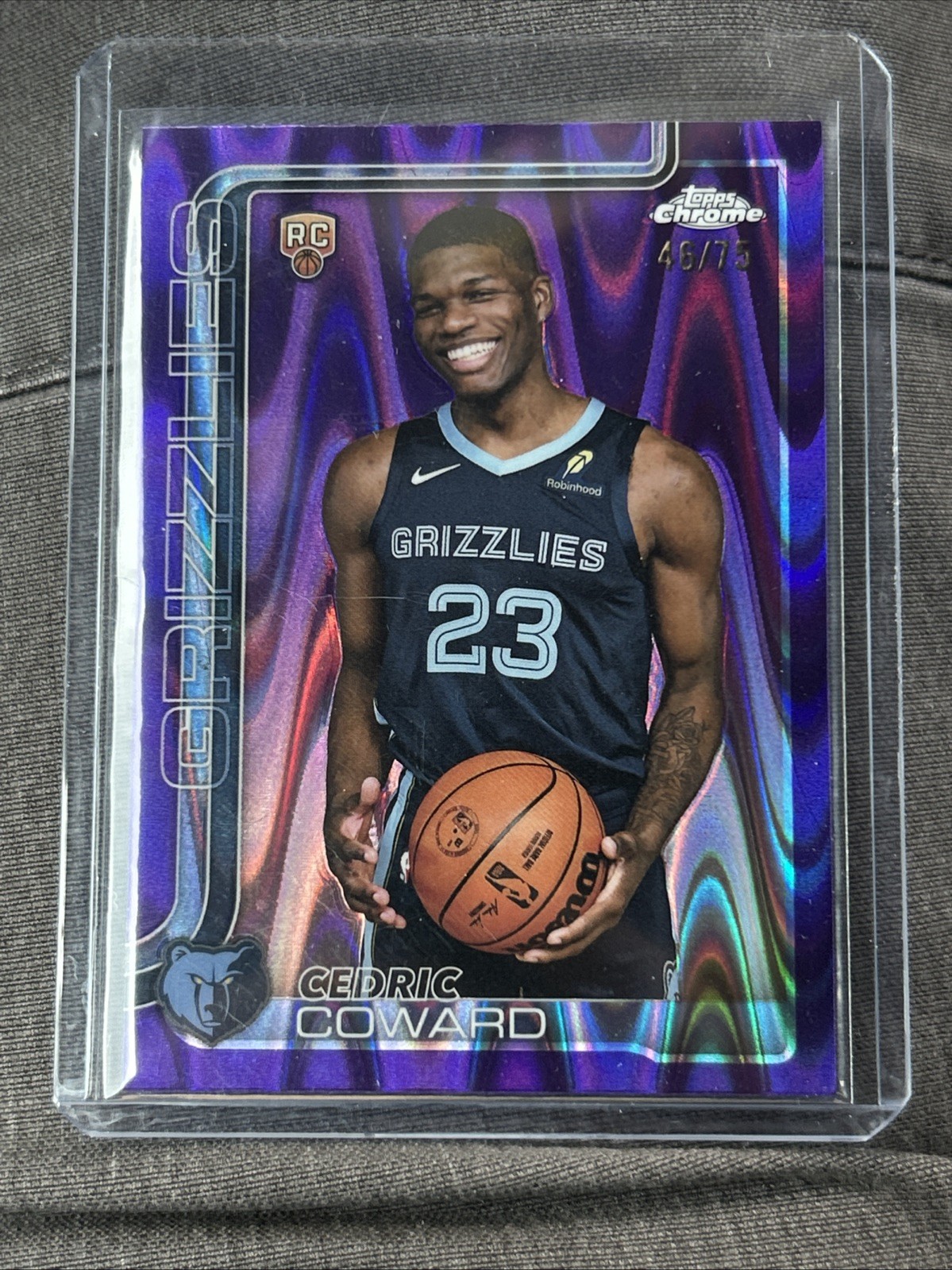 2025-26 Topps Chrome - Cedric Coward #261 Purple Raywave Refractor /75 (RC)