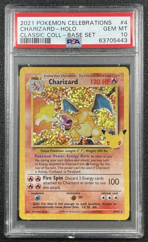 CHARIZARD HOLO PSA 10 2021 POKEMON SWSH CELEBRATIONS #4/102 CLASSIC COLL 5443