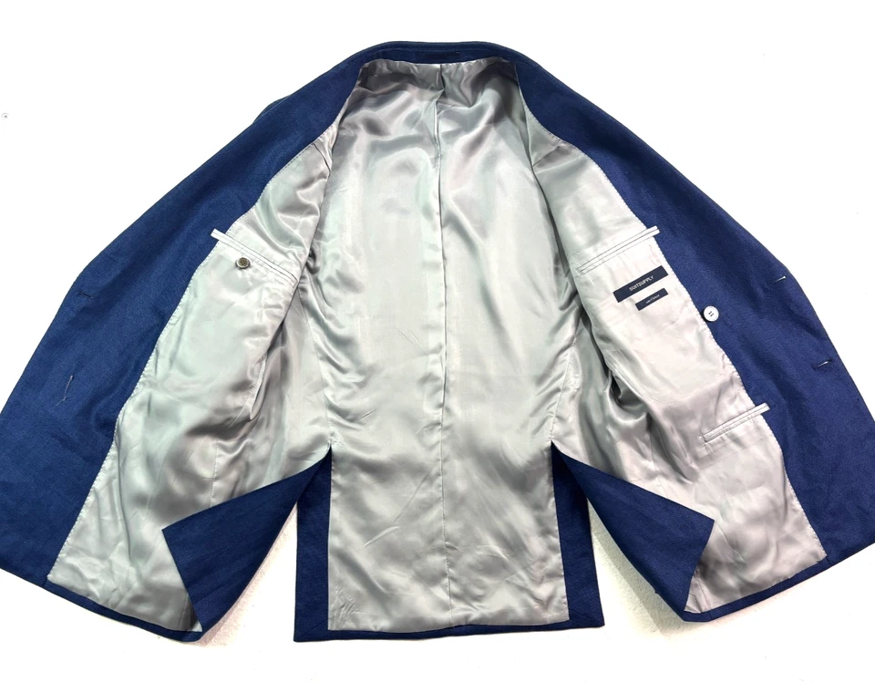 Suitsupply 40R двубортный хопсак льняной шерсти блейзер куртка спортивное пальто - Изображение 4 из 4