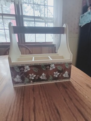 Pfaltzgraff Silverware Holder.Mission Flower Silverware Holder 