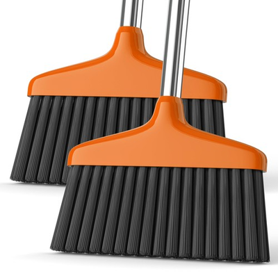 #ad 2pc Heavy Duty Indoor Outdoor Kitchen Brooms Garage Patio Office Cleaning Orange $23.39