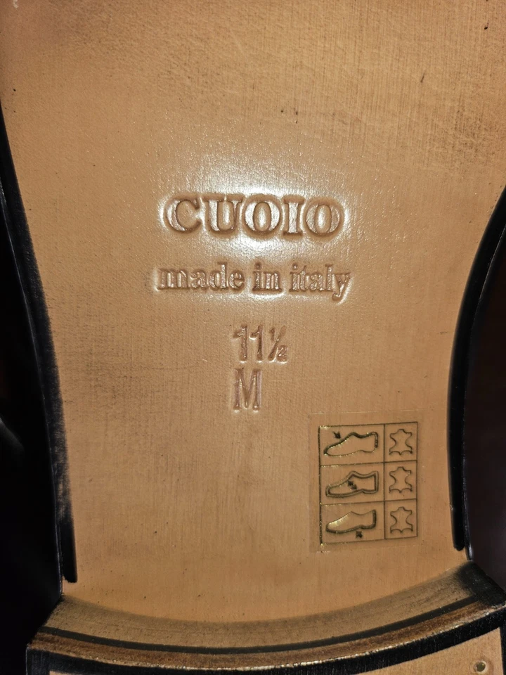 Massimo Matteo Italian 5 Eye Black Lace-Up Oxford Shoe Mens 11.5 Made in Italy - Image 4 of 4