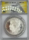 1880-S Frosty Blast White Morgan Silver Dollar Proof Like Obverse!! MS-63 OBV PL