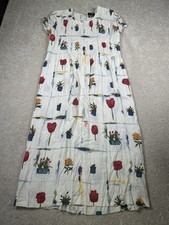 Jeffrey & Dara Womens S White Floral Maxi Dress Short Sleeve Bloomcore Abstract