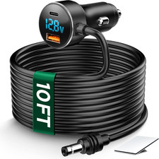 10 FT Starlink Mini Cable with 12-24V Car Adapter, Starlink Mini 18AWG DC Power