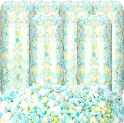 6 Pack 30 Lbs Bean Bag Filler Bulk, Shredded Memory Foam Filling Soft Bean Bag