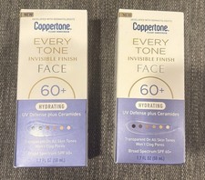 2 Coppertone Every Tone Sunscreen Lotion SPF 60 Hydrating New Sealed 1.7 fl Oz