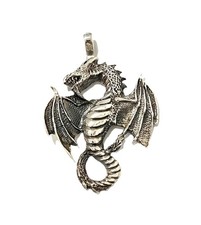925/- Sterlingsilber Drachen Anhänger, Handarbeit, 3,9 cm lang, 5,3 cm breit.