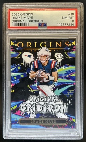 2025 Origins Drake Maye Original Gridiron #16 Patriots PSA 8