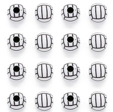 50Pcs Silicone Beads 15mm Acrylic Volleyball Bead, Acrylic Sports Beads Big H...