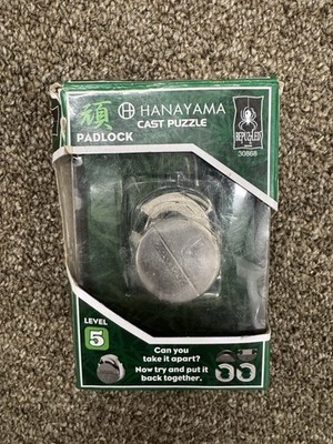 Hanayama Level 5 Cast Metal Brain Teaser Puzzle - Padlock New Damaged Box SKU:A