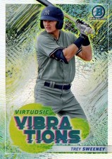 2022 Bowman #VV-3 Trey Sweeney Virtuosic Vibrations Aqua Refractors #/125