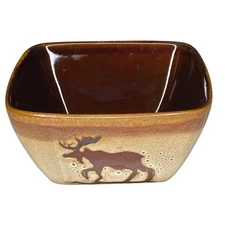 Home Studio “Woodland” Collection Set Of 5 Stoneware Bowls 5.5” Winter Cabin EUC