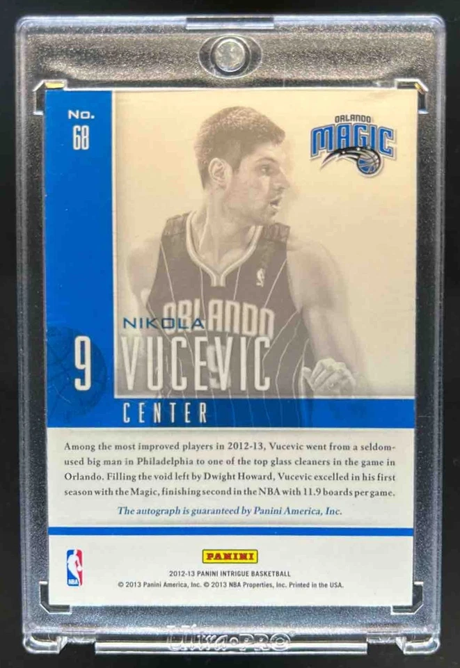 2012-13 Panini Intrigue Nikola Vucevic Impact Rookie Auto RC Rookie #/125 Magic - Image 2 of 2