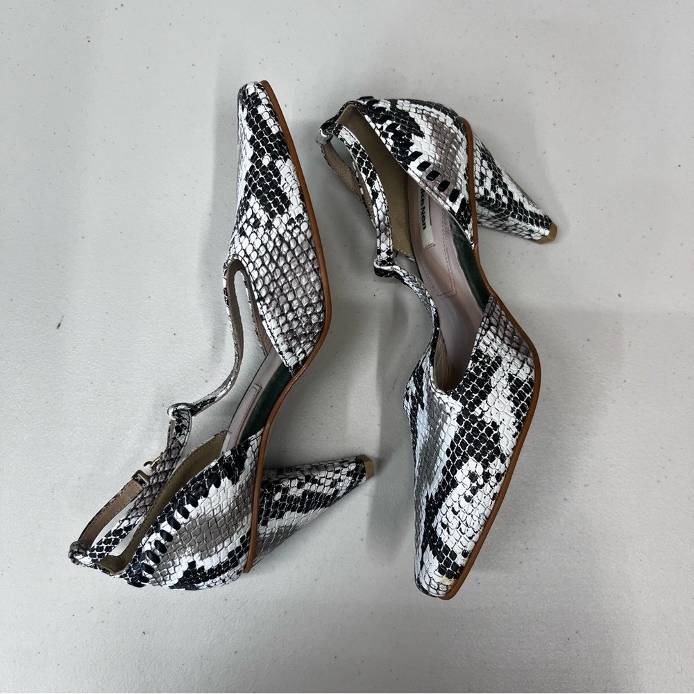 Reike Nen Python Snake Leather T-Strap Pumps Heel… - image 5