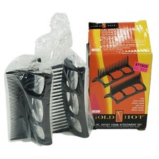 Gold N Hot 2-Pc Offset Comb Attachment Set GH2276 Fine & Wide Tooth