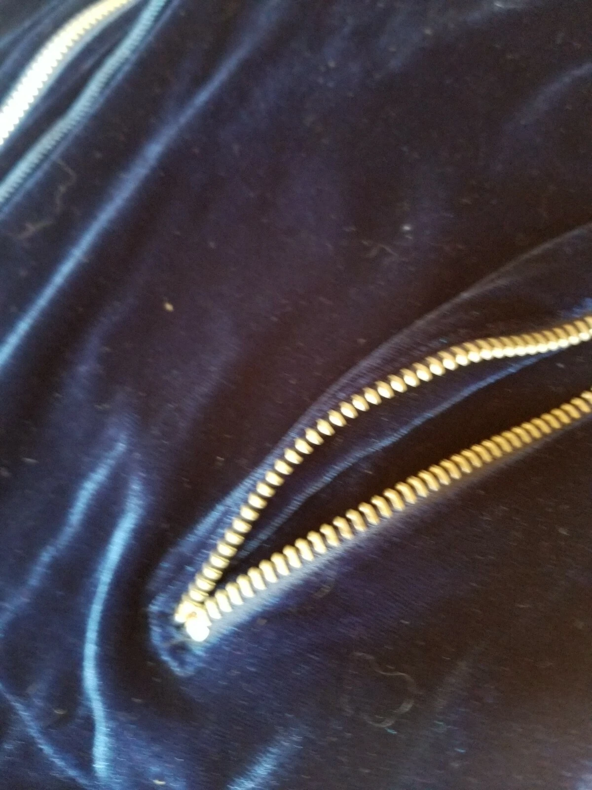 UNDERCOVER MODA INTERNATIONAL VICTORIA'S SECRET FELPA CON CAPPUCCIO FULL ZIP IN VELLUTO BLU TAGLIA XS