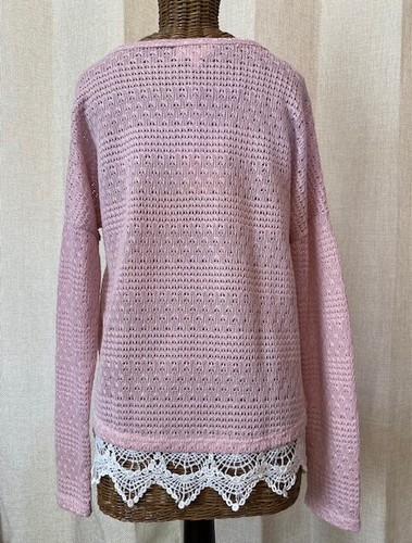 LOVE - BLUSA ROSA CROCHET MANGA LARGA - S - Imagen 2 de 3