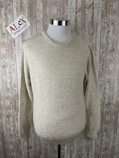 Alex Sweater Mens Small Beige Pullover Sweatshirt Relax Fit Crew Neck N136